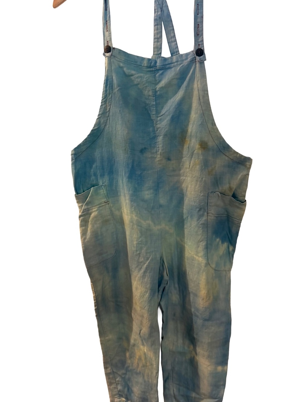 Hot Kiss Reverse tie dye custom one of a kind Overalls